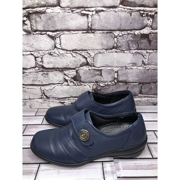 Spring Step Blue Leather Floral Casual Clogs Strap Shoes Women Sz 39EU/8.5M US - Picture 9 of 15